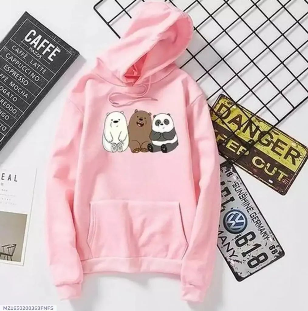 Woman's Stitched Fleece Printed Pullover Hoodie (Small)