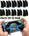 10PAIR 20PCS Thumb Sleeve Black Finger Sleeves New Pubg Thumb Gloves Mobile Gaming Finger Sleeves Gloves For Gaming Free Fire Pubg