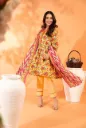 3 Pice Women's Unstitched Dhanak Printed Suit