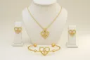 Heartbeat Design Gold Plated Nackles with Bracelet Set